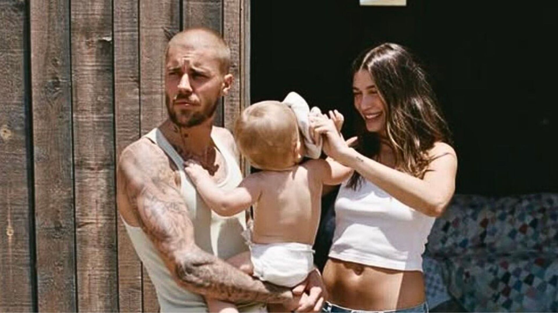 El mensaje de Spears en Instagram acompañó una instantánea íntima de Bieber y Jack Blues, destacando la belleza del momento familiar compartido (Instagram/@lilbieber)