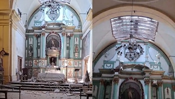 Derrumbe en la iglesia San