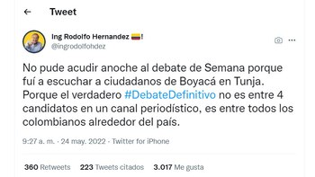Las razones de Rodolfo Hernández para no haber ido al debate presidencial