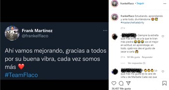 Post en Instagram de Frank