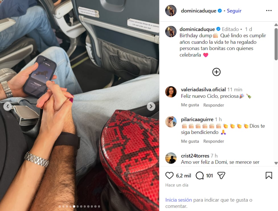 Otra de las pistas que Dominica Duque dio de su nuevo enamorado - crédito @dominicaduque/IG