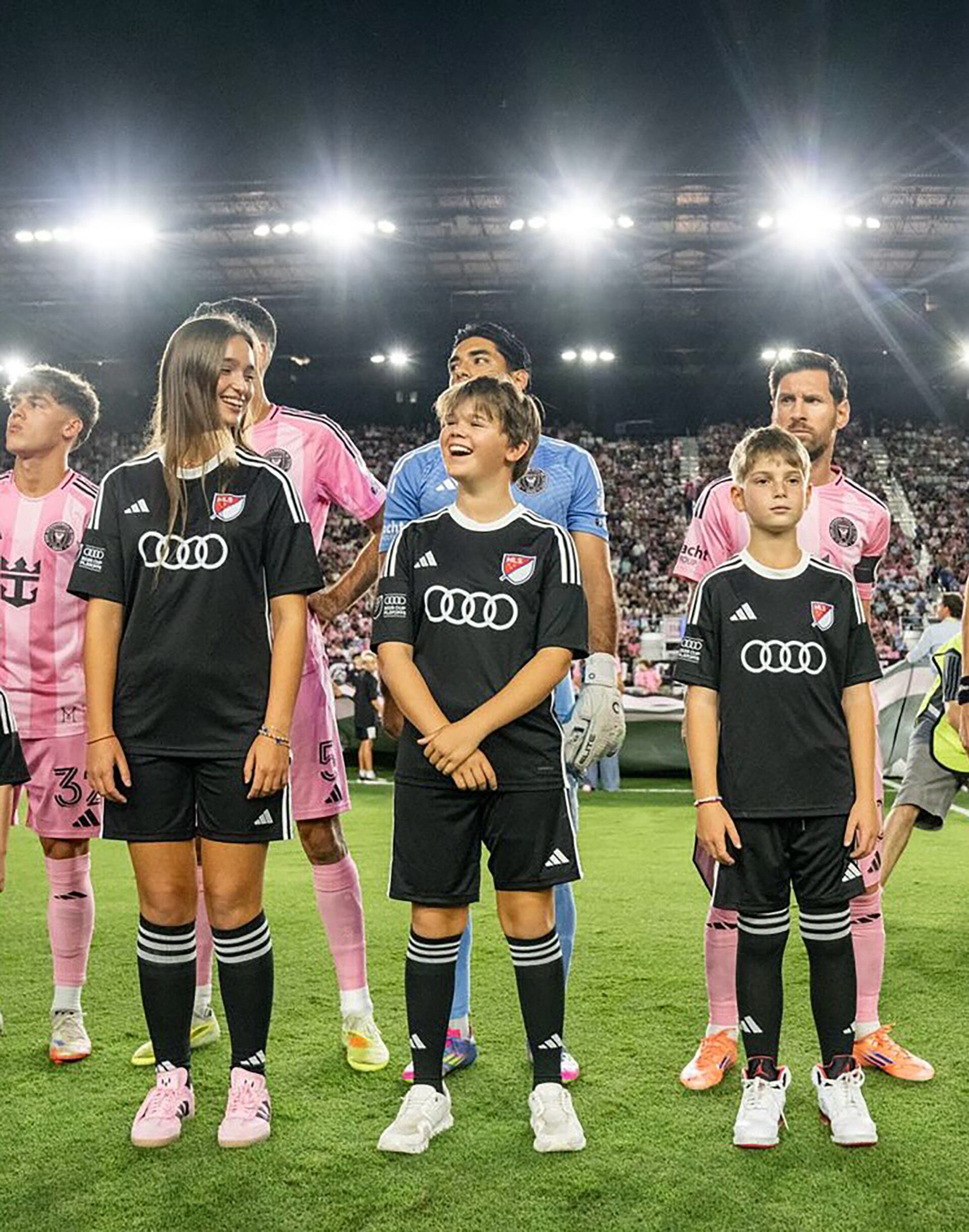 Los nietos de Donald Trump en el campo de juego del Inter Miami (Instagram @ivankatrump)