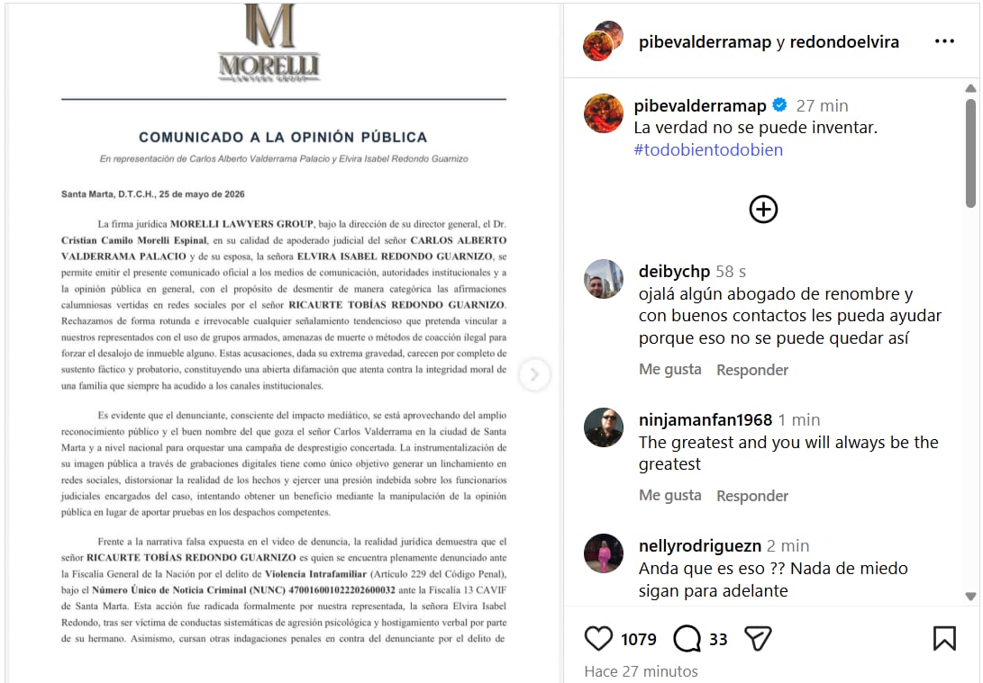 El comunicado fue difundido en las plataformas digitales de