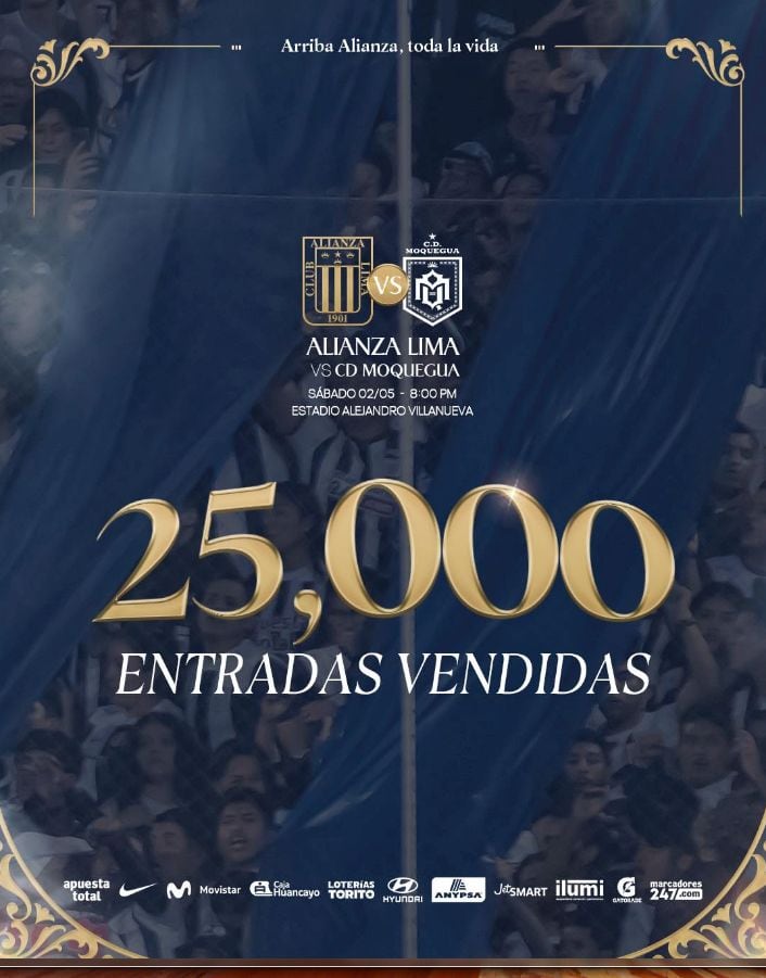 Matute se alista para una noche de alta convocatoria, con más de 25 mil entradas vendidas y sectores aún disponibles que mantienen viva la expectativa de un estadio colmado. (Alianza Lima)