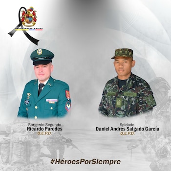 Los uniformados cayeron mientras estaban trabajando por desmantelar a las organizaciones criminales - crédito Séptima División del Ejército Nacional / X