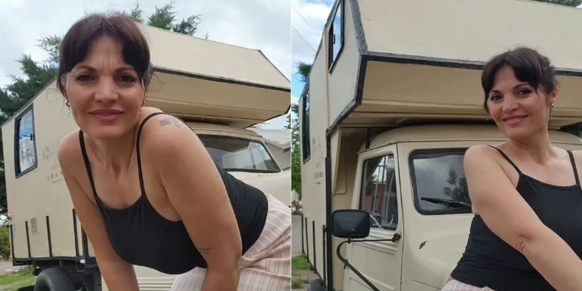 Ariadna Casiani convirtió una camper de 1963 en su casa rodante y estudio de grabación móvil (Instagram/@ariadnacasiani)