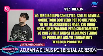 Streamer Diealis reconoce problema con el alcohol tras denuncia de su expareja. Captura: Magaly Tv La Firme.