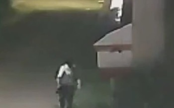 El presunto asesino no fue detenido, el hombre viajaba con una mochila y sin suéter, la cámara captó cuando siguió a la mujer, tomó una piedra y la siguió para matarla Foto: Captura de pantalla