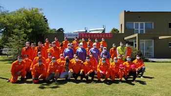 El plantel completo de ingenieros