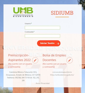 Sitio de la UMB para