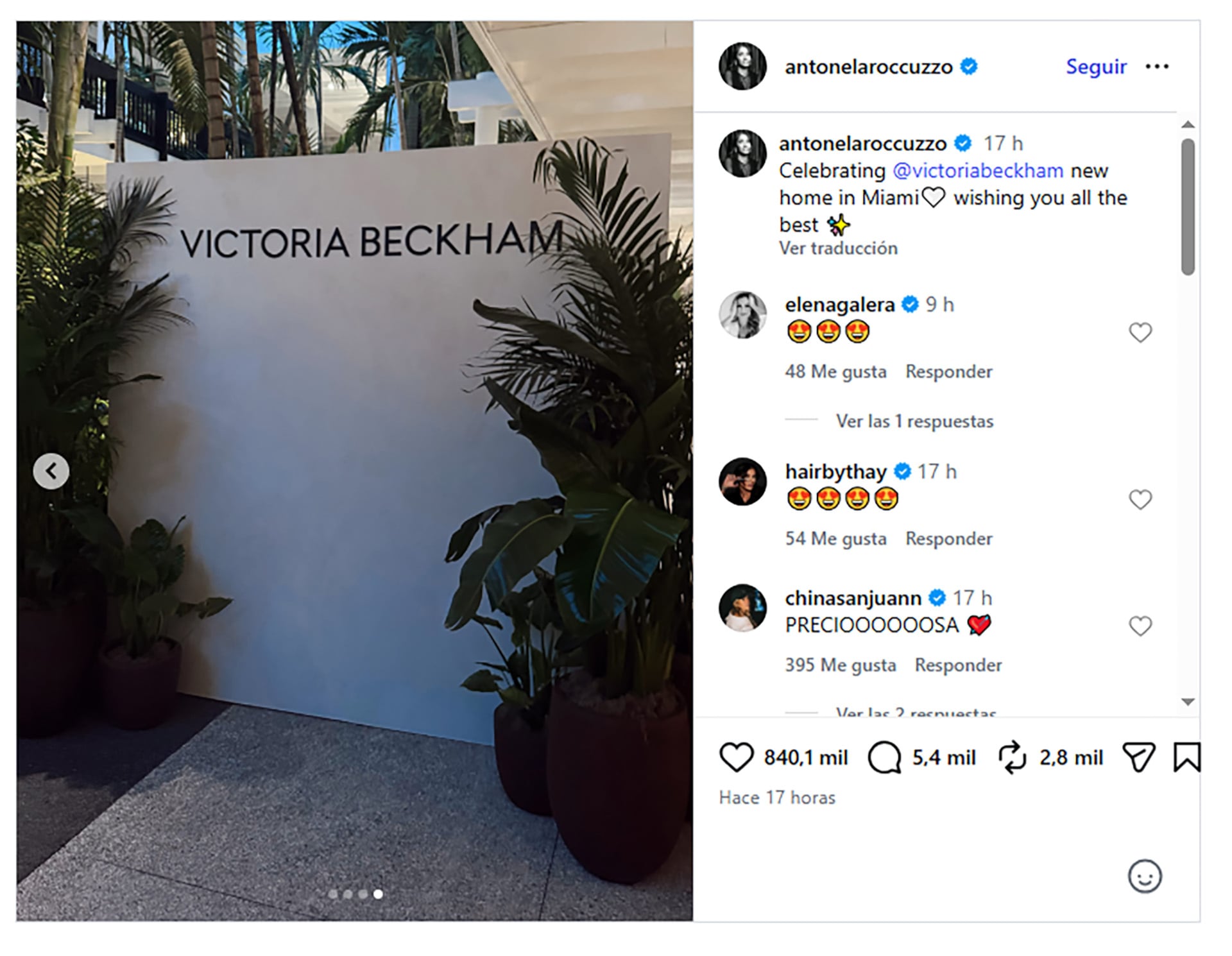 El mensaje de Antonela Roccuzzo para Victoria Beckham tras la inauguración de su nuevo local