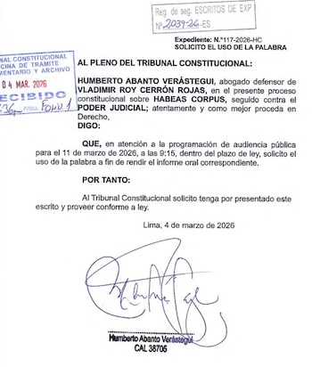 Humberto Abanto pide uso de