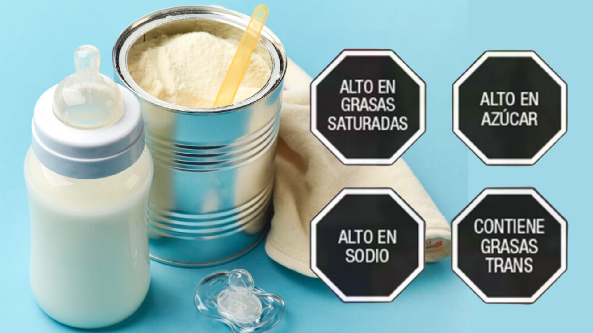 Salud infantil en riesgo: estudio advierte exceso de azúcar en fórmulas lácteas para lactantes.