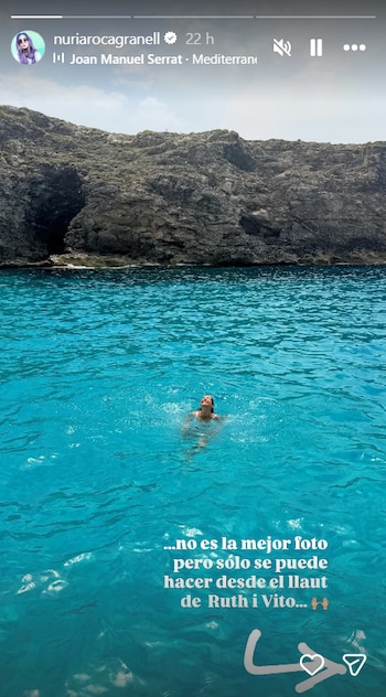 Nuria Roca está pasando unos días de vacaciones en Menorca. (Instagram @nuriarocagranell)