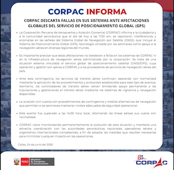 Comunicado de CORPAC.