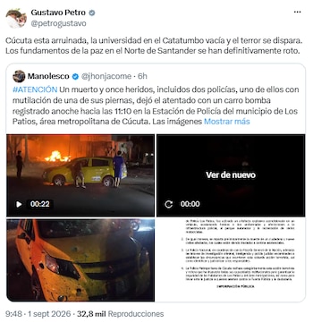 Gustavo Petro advirtió que “se rompieron” los fundamentos de la paz en Norte de Santander - crédito @petrogustavo/X