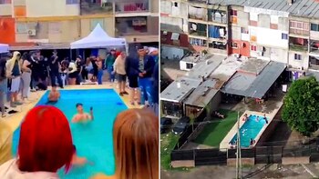 Una pileta en el monoblock: