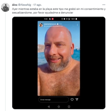 Un joven se mostró molesto