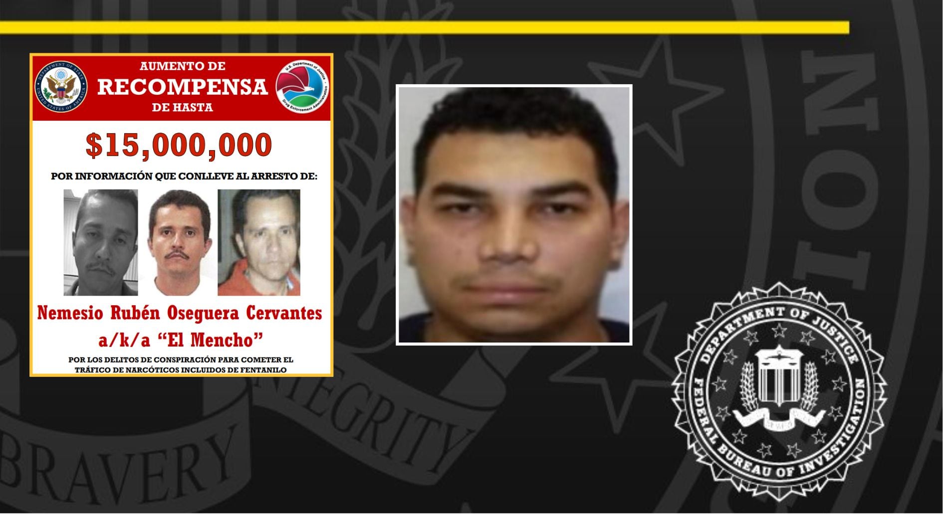El criminal colombiano hace parte de la línea de mando que sigue al capo mexicano abatido por las autoridades, y cuyos resultados se conocieron el 22 de febrero de 2026 en rueda de prensa a medios de comunicación - crédito FBI/sitio web | @FBICyberDiv/X