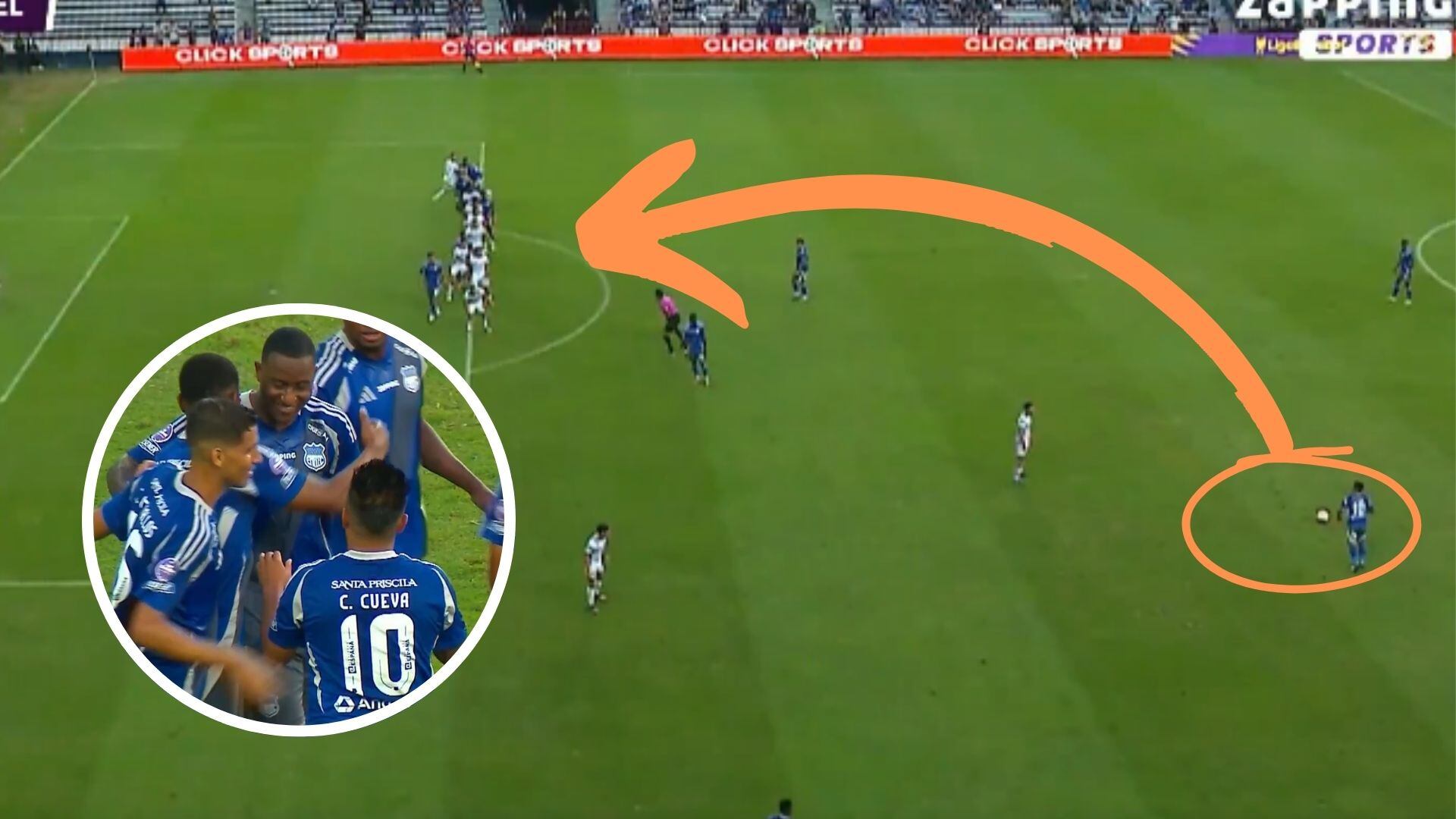 Christian Cueva contribuyó en la remontada de Emelec ante Delfín en la LigaPro de Ecuador.