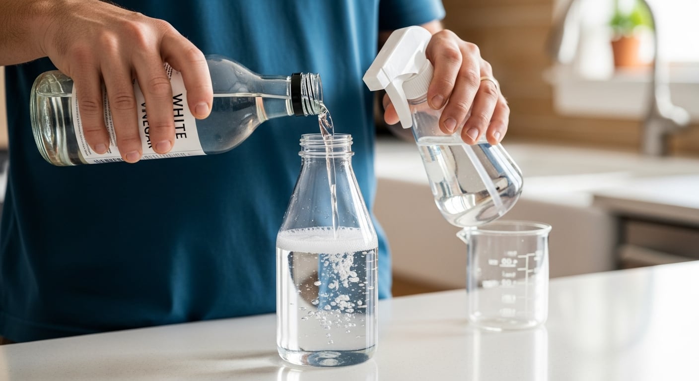 El vinagre blanco de limpieza es más efectivo que el alimenticio para desinfectar y repeler insectos debajo de la cama