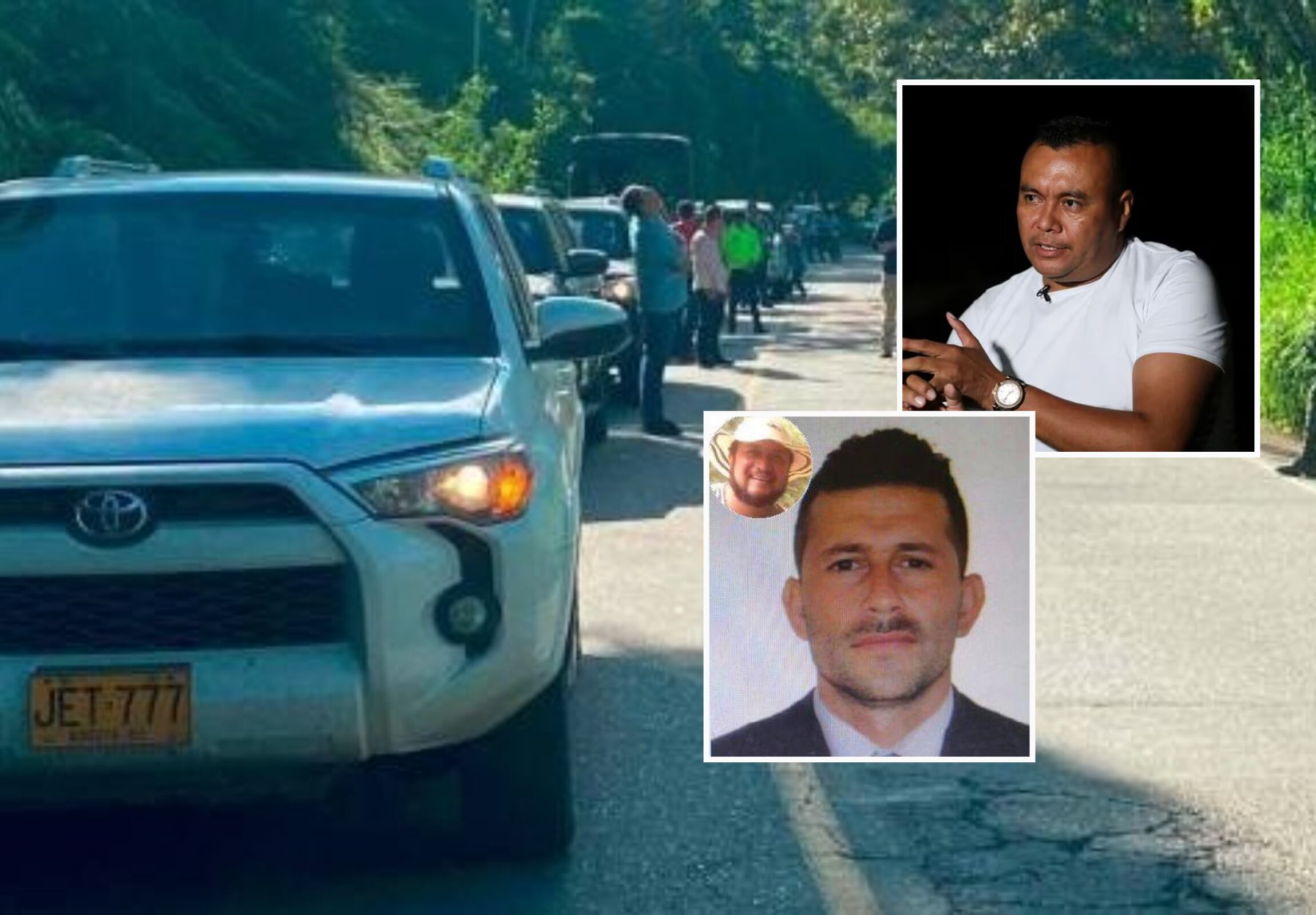 En los vehículos de la UNP se movilizaba alias Calarcá, comandante del EMC - crédito Reuters/RedesSociales