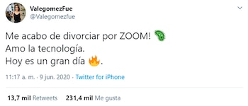 El tweet que escribió Valeria