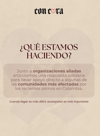 Con Cora concentra su respuesta en comunidades apartadas donde el apoyo tarda más en llegar, con entregas de alimentos, hidratación, aseo y atención básica durante los primeros días de la emergencia - crédito @concorafoundation/IG