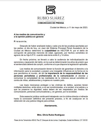 Defensa de Alexa Parra aseguró