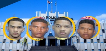 Cuatro presuntos implicados en la muerte del mayor Silo Miguel “Popoters” Polanco, durante un asalto en el sector Villa Juana (Foto cortesía @panorama_do).