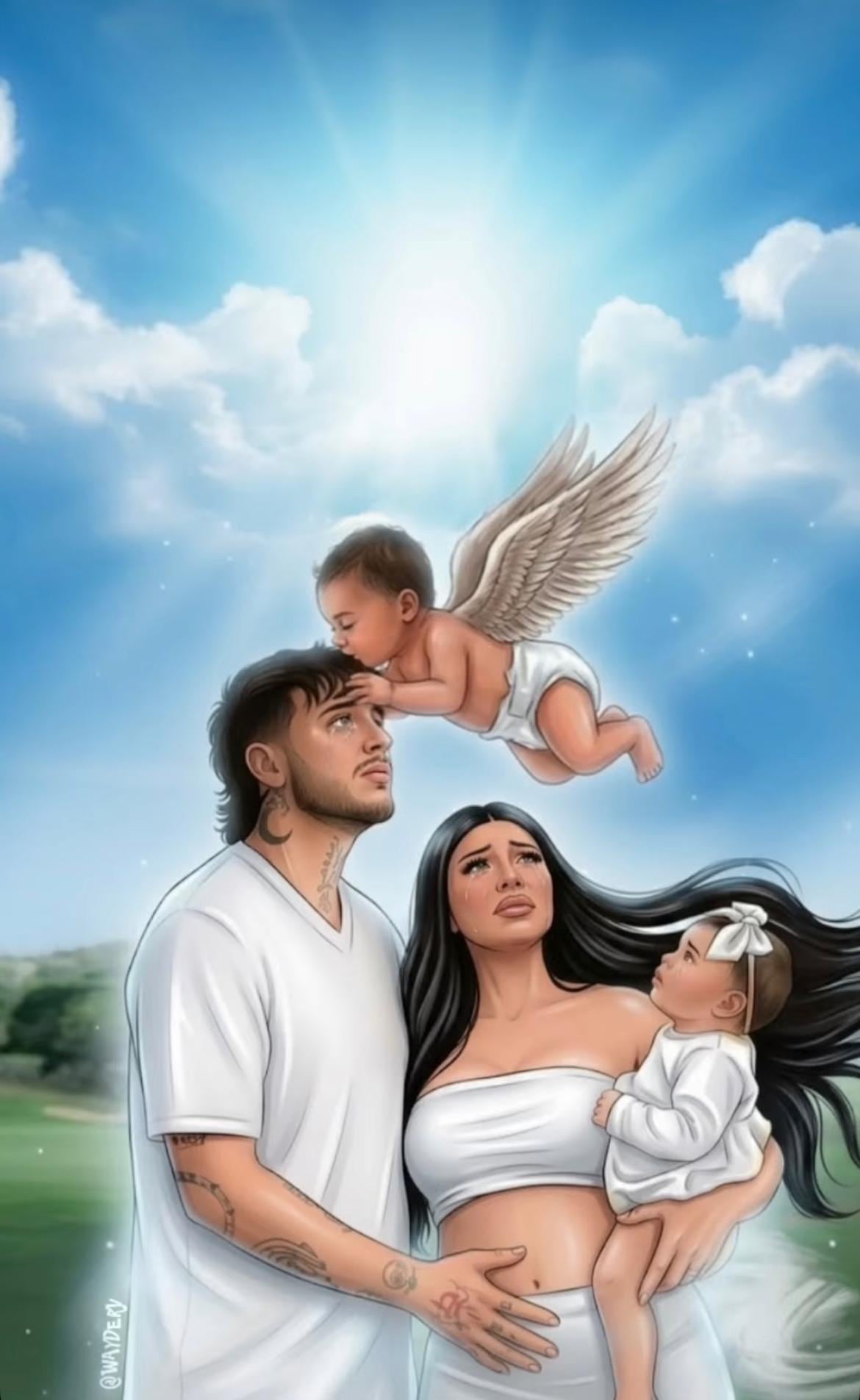 Dekko despidió a su pequeño con una imagen animada, percibiéndolo como el ángel que lo acompañará desde el cielo - crédito @soydekko/IG