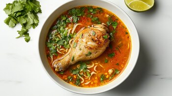 Una sopa de fideos con