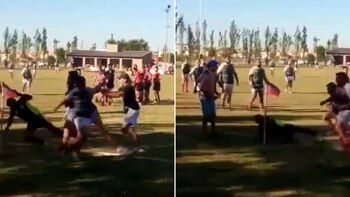 Brutal agresión en el rugby