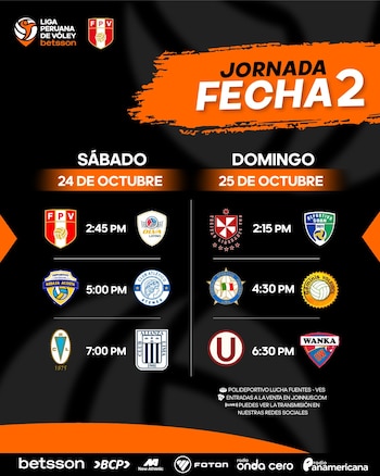 Así se jugará la fecha 2 por la Liga Peruana de vóley 2026/2027