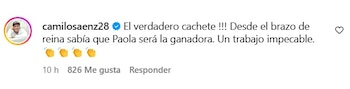Camilo Sáenz felicitó a Paola