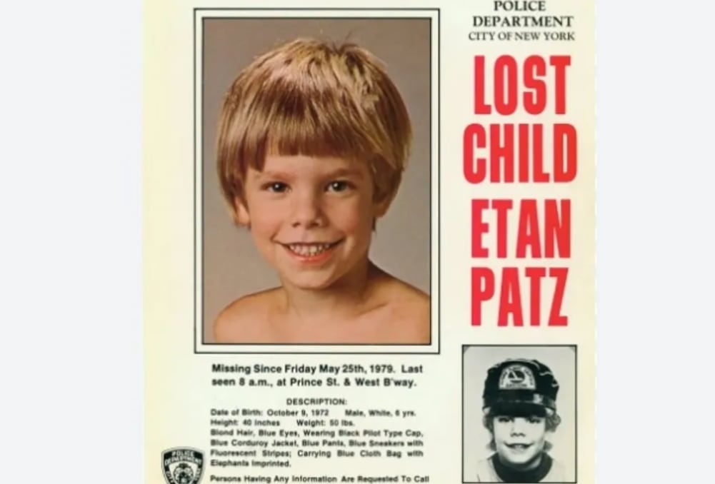 Este es el cartel original del Departamento de Policía de Nueva York sobre la desaparición de Etan Patz en 1979, un caso que dio origen al movimiento