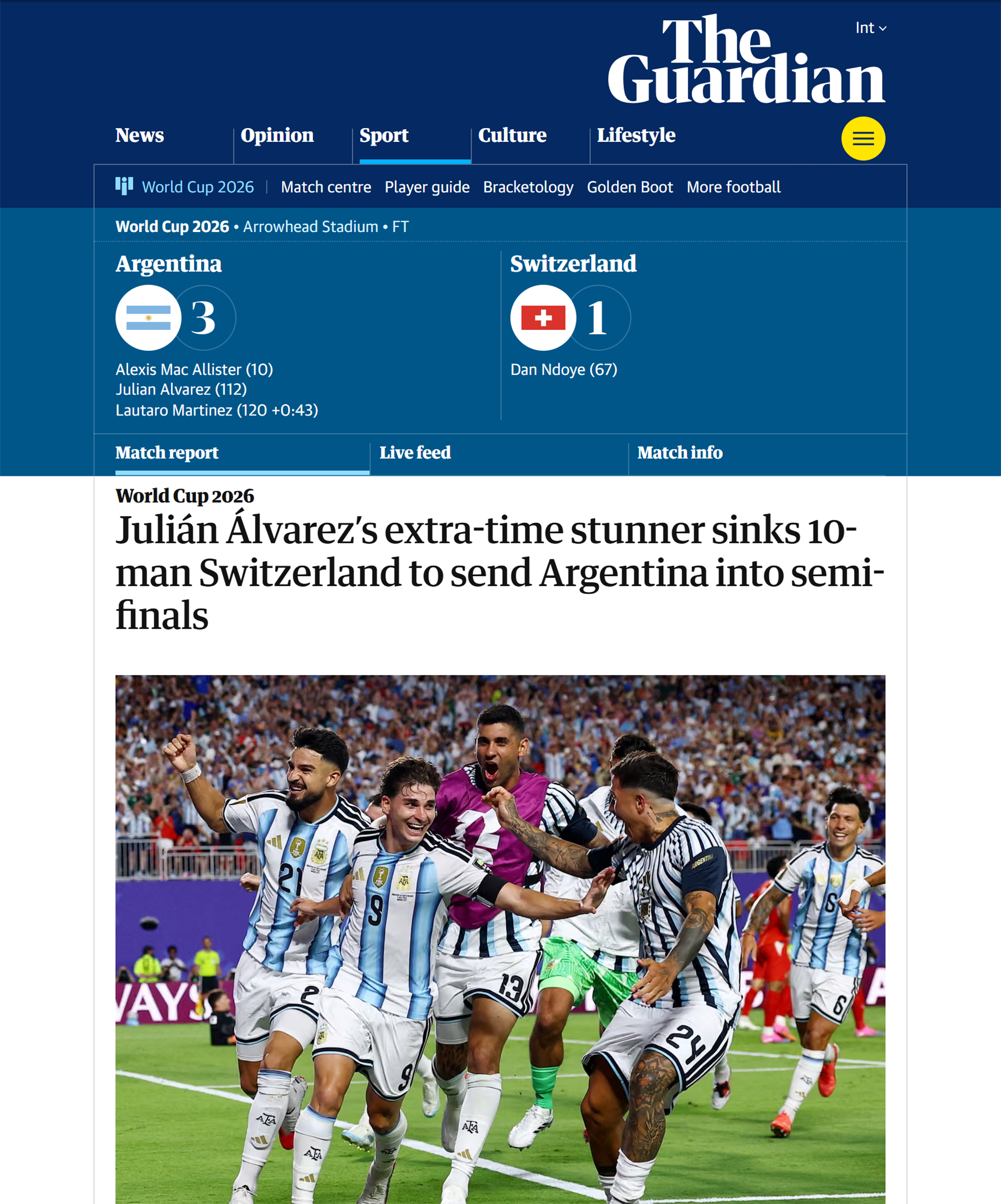 La portada de The Guardian