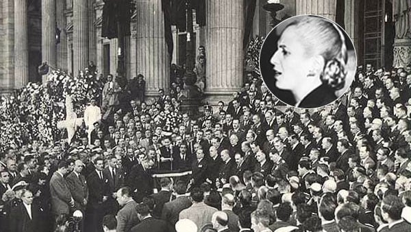 El funeral de Eva Perón reunió a cerca de dos millones de personas en las calles