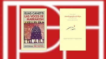 Cubiertas de 'Las voces de Marrakesh' y 'Autobiografía de Rojo', dos libros de autores ganadores del Nobel en Pre-textos