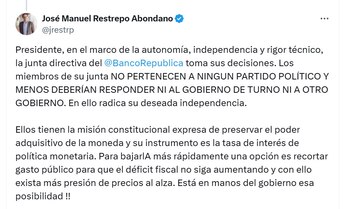 José Manuel Restrepo, exministro de