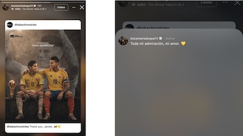 El mensaje de Duque se viralizó y motivó el reconocimiento de seguidores, quienes resaltaron el esfuerzo de James y el respaldo familiar durante el torneo - crédito @luisamariaduque11/ Instagram