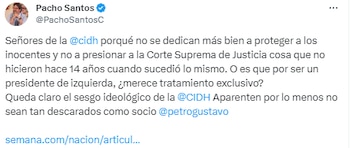 Francisco Santos se despachó contra