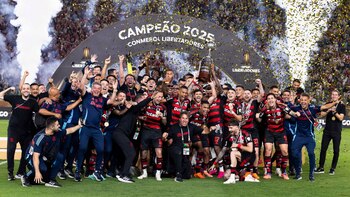 Flamengo celebrando la obtención de