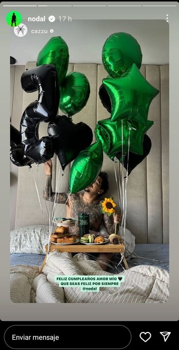 Cazzu festeja a Nodal, foto: