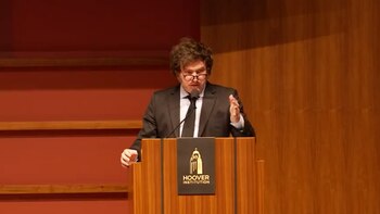 El presidente Javier Milei durante