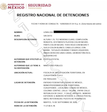 La detención del hombre que transportaba el medio millón de pesos quedó registrada a las 11:27 de la mañana. Crédito: RND