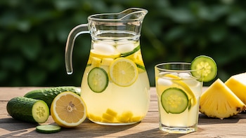 Agua de pepino con limón y piña: receta refrescante, natural y fácil de preparar en casa