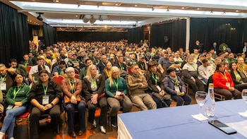 Hugo Moyano presidió una asamblea del Sindicato de Camioneros