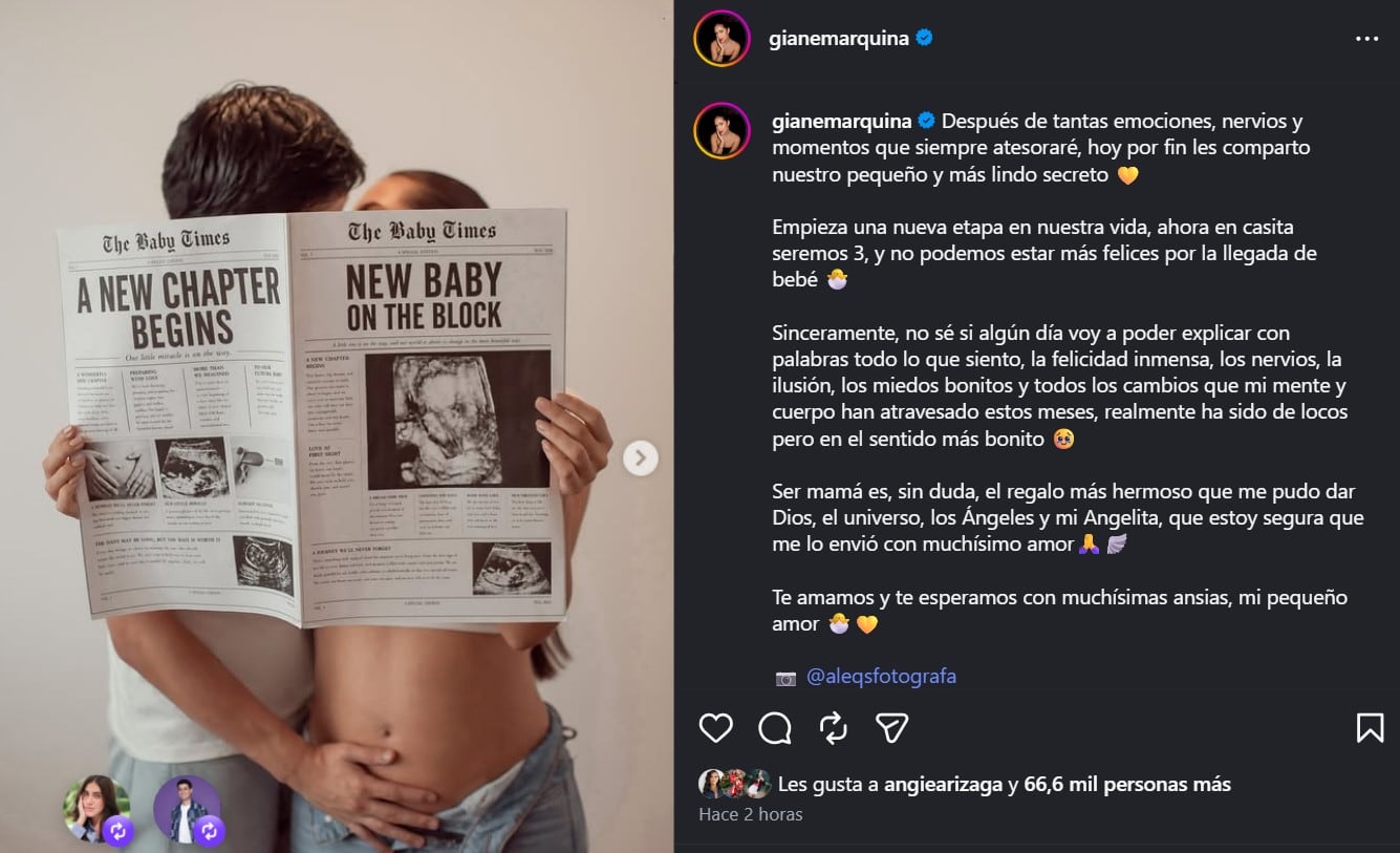 Melissa Klug será abuela nuevamente: su hija Gianella Marquina confirma embarazo. Captura: IG @gianemarquina.