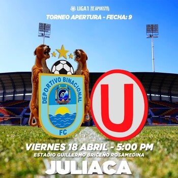 Anuncio del Universitario vs Binacional